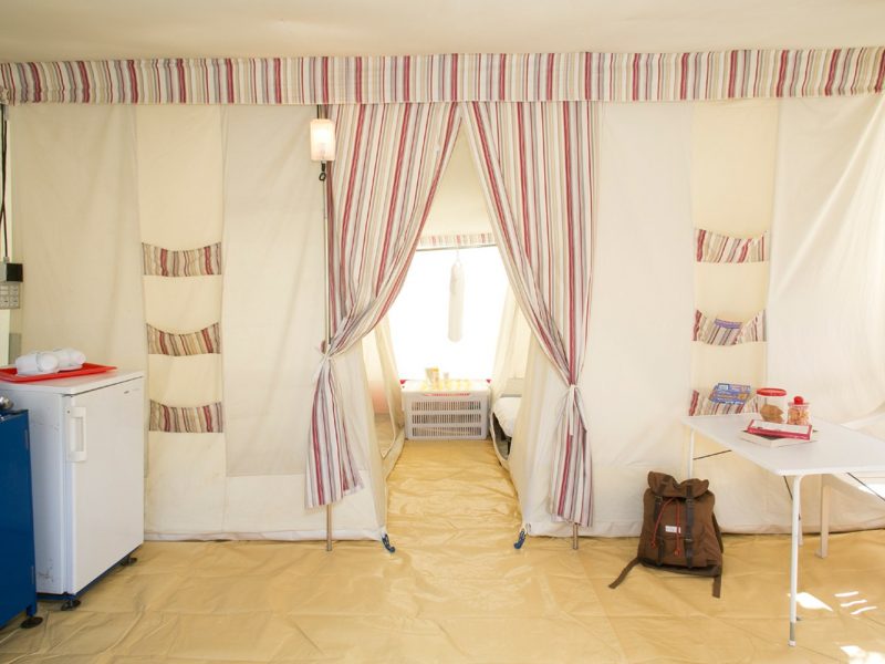 Accommodatie bungalowtent slaapvertrekken